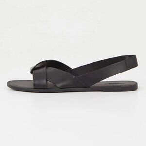 NWT Vagabond Tia 2.0 Flat Sandals, Black Leather, Size 8 (RUN LARGE)